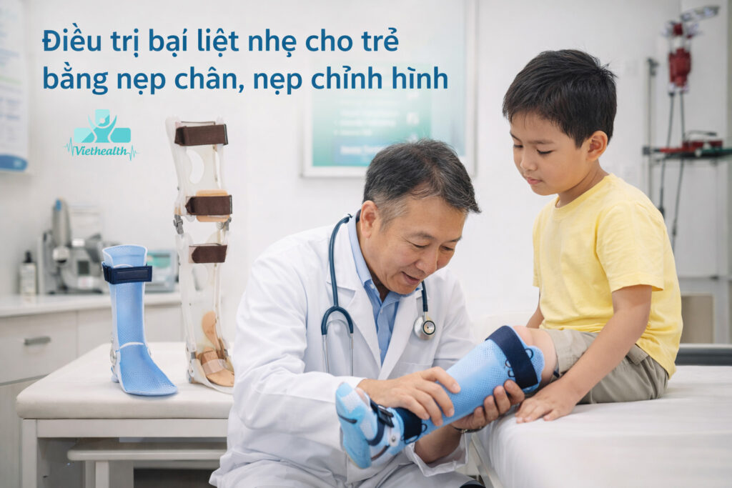 Điều trị bại liệt cho trẻ bằng nẹp chân – Giải pháp phục hồi vận động an toàn