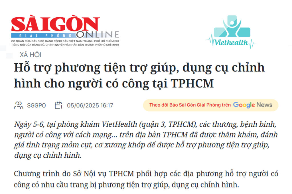 Báo Sài Online Nói Viethealth Hỗ Trợ Phương Tiện Dụng Cụ Chỉnh Hình Cho Người Có Công